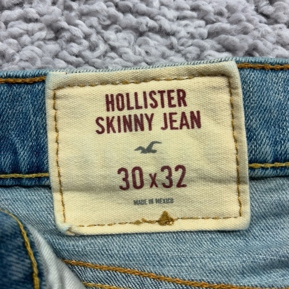 Hollister Jeans Mens 30 x 32 Skinny Light Wash Casual Basic Classic Denim Prep - Picture 2 of 4